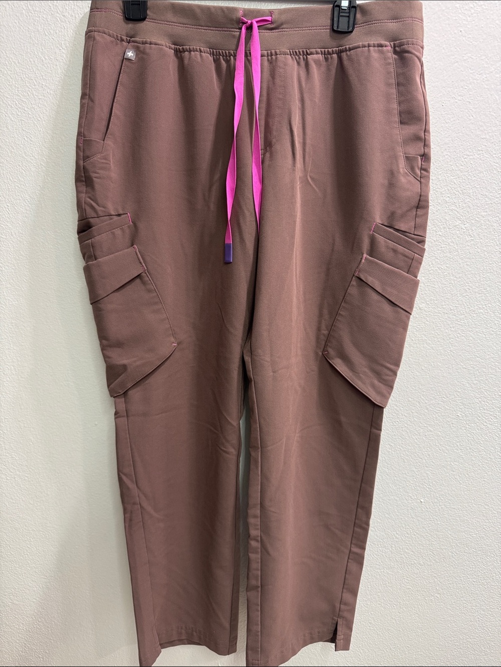 Mauve Cargo Figs Pants with Pink Drawstring